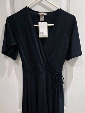 H&M Navy Wrap Maxi Dress